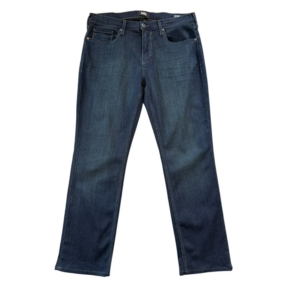Paige Federal Slim Straight Jeans Mens 33 Cellar Dark Wash Made in‎ USA M655521